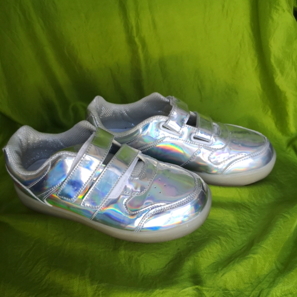 Holographic led Velcro shoes